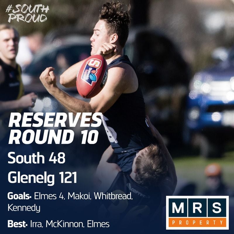 Reserves Match Report: South vs Glenelg Reserves Match Report: South vs Glenelg